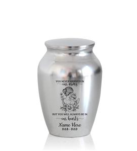 Urna conmemorativa grabada de recuerdo decorativa de acero inoxidable personalizada para la pérdida de Niños de urnas de plata de tamaño personalizado - Product Image 1