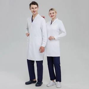 Vente en gros de conception de haute qualité impression de logo personnalisé femmes hôpital porter blouse de laboratoire en couleur blanche - Product Image 5