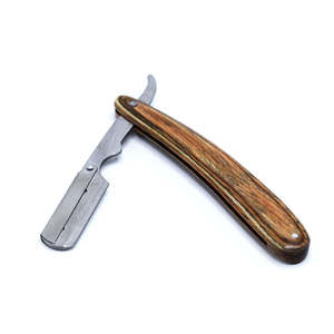 promotionWooden Handle Straight Barber Razor for Men Foldable Manual Shaving Tool Lightweight Durable Design Suitable - Product Image 5