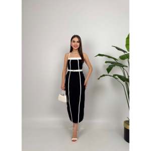 เดรสทรงเข้ารูป รุ่น 3018 พร้อมดีเทลช่วงเอวแบบธรรมชาติ ตกแต่งด้วยการเย็บขอบอย่างหรูหรา - Product Image 4