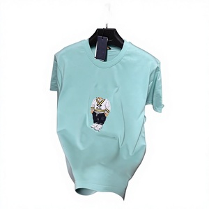 Camiseta de Manga Corta para Hombre, Talla Grande, de Seda/Algodón, Antipilling, con Estampado Animal, 300g, Cuello Redondo, Informal, Transpirable, Ecológica, OEM, ODM - Product Image 1