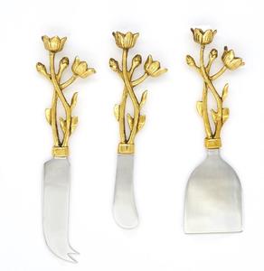 Gran oferta, juego de cuchillos de queso de mantequilla de estilo Floral de calidad superior, decoración de logotipo personalizado, rebanador de uso de comedor y cocina para Hotel - Product Image 4