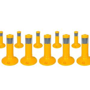Yellow 10pc Reflective Delineator <b>Posts</b> 30x8cm Flexible PVC Roadway Safety Bollards - Product Image 1
