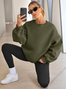 เสื้อสเวตเตอร์คอกลมแขนยาวผ้าคอตตอนแขนยาวสำหรับผู้หญิงใส่ให้ความอบอุ่นสำหรับฤดูหนาวผลิตตามสั่ง - Product Image 2