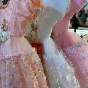 2024 nouveau gros coton imprimé épaules nues enfants filles robe élégante pour enfants filles robe. - Product Image 6