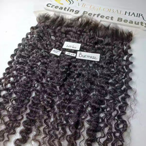 Encaje HD Fontal de rizo birmano con extensiones de cabello de color natural 100% cabello humano camboyano virgen para Super doble dibujado - Product Image 1