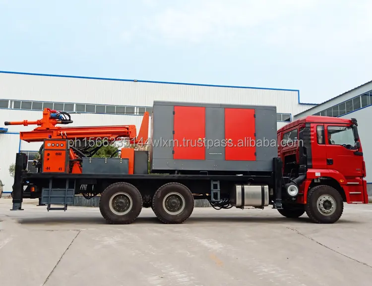 독특한 트럭 장착 물 우물 드릴링 장비 800m 공기 압축기 25bar 트럭 6*4 바퀴 바닥 가격