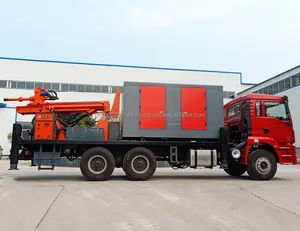 UNIQUE Truck Mounted water well drilling rig 800m with air compressor 25bar Truck 6*4 wheel bottom price