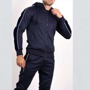 Conjunto Deportivo de 2 Piezas para Hombre, Estilo Europeo, con Cierre Completo, 100% Algodón Tejido, Transpirable, para Entrenamientos de Invierno - Product Image 1