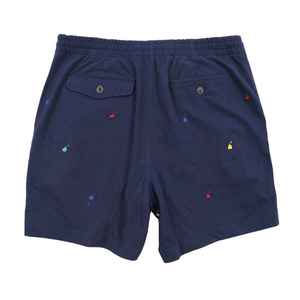 Shorts de sport décontractés bleus personnalisés 100 % coton, taille mi-haute, écologiques, séchage rapide, pour hommes, surf, maillot de bain, plage - Product Image 1