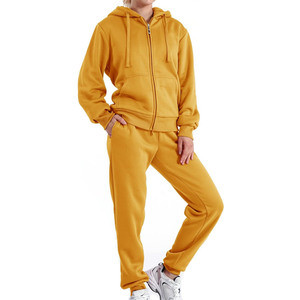 Conjunto de Sudadera con capucha de dos piezas para mujer, ropa de calle, conjunto de chándal de color sólido - Product Image 1