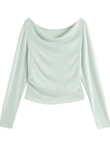 เสื้อยืดผ้าวูลแขนยาวสำหรับผู้หญิง, 2025ฤดูร้อนเสื้อสีดำพอดีตัวสำหรับผู้หญิง - Product Image 3