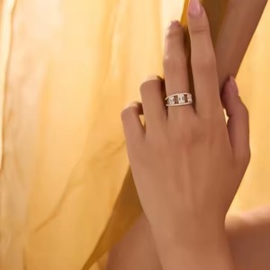 14K oro Baguette laboratorio crecido diamante ilusión ajuste cóctel anillo romántico declaración aniversario y anillo de compromiso para regalo - Product Image 3