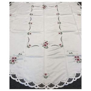 Demi-blanc brodé coupe travail bohème sans lavage coton lin rectangulaire imperméable et résistant à l'huile gland thé nappe - Product Image 1