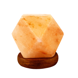 Lámpara de sal Rosa 100% Ilumina tu espacio con Sian Enterprises, lámpara de diamante de sal pulida rosa del Himalaya tallada, brillo suave - Product Image 1