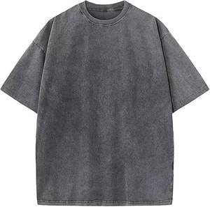 T-shirt graphique personnalisé délavé à l'acide pour hommes T-shirt ample vintage surdimensionné à épaules tombantes et à demi-manches 100% T-shirt délavé d'été en coton - Product Image 3