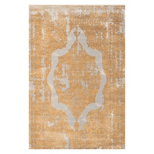 Tapis de salon en chenille antidérapant, imprimé numériquement, style oriental traditionnel, beige et marron, lavable en machine, vente en gros - RUGS DEPOT LXDP-0522 - Product Image 1