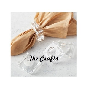 Porte-serviettes en acrylique de forme carrée, dernier design, pour la décoration de table de mariage. - Product Image 2