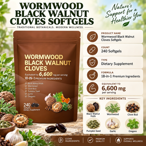 Gélules d'armoise, de noix noires et de clou de girofle, complément à base de plantes 18-en-1, 6600 mg, 240 capsules, marque privée OEM - Product Image 3