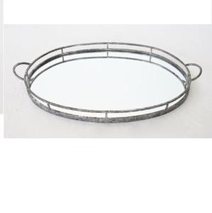 Ensemble tendance de 2 plateaux de service pour la restauration, finition antique avec plateau en verre pour aliments et desserts, fournisseur par l'Inde - Product Image 3