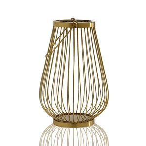 Lanterne suspendue vintage en fer doré, bougeoir décoratif pour Noël, mariages et fêtes, échantillon disponible QAMAR - Product Image 1