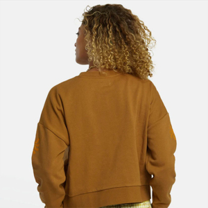 Sweat-shirt court à col rond pour femme, hiver, décontracté, uni, polaire, coupe ample, pull d'entraînement, personnalisable, respirant, OEM - Product Image 3