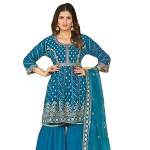 Colección Fox Georgette Heavy bordado Work Pakistani Salwar Suit - Product Image 1