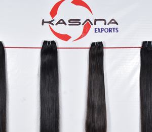 100% traitement aucun indien Bundle couleur naturelle en gros machine à tisser double trame vague profonde pas cher Extensions de cheveux humains - Product Image 6