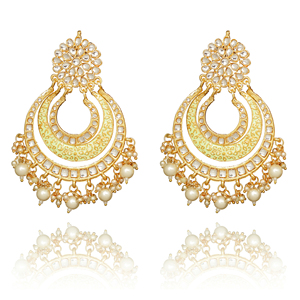 Women's Statement Drop Chandelier Earrings Gold Plated Crystal Rhinestone Bead Embellishment Geometric Design Durable Zinc Alloy - Product Image 1