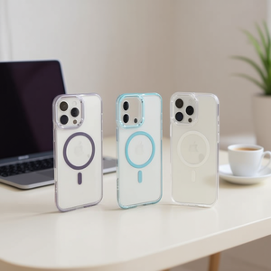 Étui en aluminium transparent avec anneau magnétique et support de téléphone pour 16 Plus – Accessoire de téléphone portable haut de gamme - Product Image 2