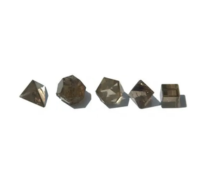 High Quality Smoky Quartz <b>Crystal</b> <b>Set</b> Feng Shui Style Hand-Carved Platonic Solids Natural Stone with Engraving for Healing - Product Image 4