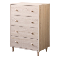 Commode moderne à 4 tiroirs pour chambre à coucher, solution de rangement élégante en panneaux de particules/MDF laminé papier, 60x40x89.8cm, personnalisable, modèle de marque