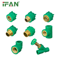 IFANPlus ISO 15874 raccord de tuyau en plastique PPR de haute qualité 20-63MM raccords de plomberie PPR raccord de tuyau vert PPR