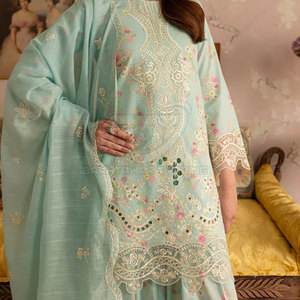 Ensemble Kurta Shalwar Dupatta ethnique 3 pièces, costume brodé haut de gamme pour femmes, ensemble de mode traditionnelle - Product Image 3