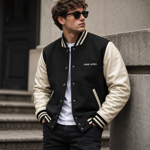 Custom Black <b>for</b> Hooded Breathable V-neck Premium Wool Letterman <b>Baseball</b> <b>Jacket</b> High Street Streetwear OEM ODM Manufacturer - Product Image 1