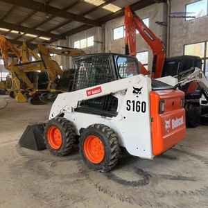 Chargeur compact Bobcat S160 d'occasion de qualité supérieure, 56 ch, 3 tonnes, pour chantiers de construction, avec composants principaux : moteur, pompe, roulement - Product Image 1