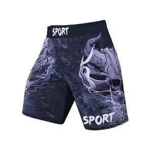 Pantalones Cortos Deportivos MMA con Aberturas Laterales y Cintura de Velcro, 100% Poliéster, Ropa de Entrenamiento de Artes Marciales Mixtas para Sparring y Combate - Product Image 3