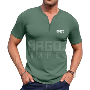 Vente en gros de chemises quart de fermeture éclair pour hommes 100% coton design de logo personnalisé de haute qualité pour la vente en ligne - Product Image 1