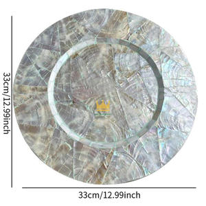 Handmade Mother of Pearl <b>Round</b> Tray Customized Dishes Plates <b>Placemat</b> for Table Decoration From in Vietnam - Product Image 2