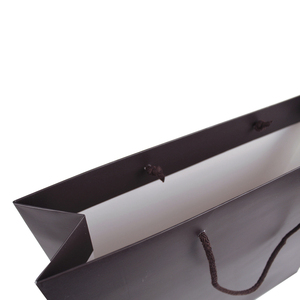 กระเป๋ากระดาษเคลือบสองชั้นหรูหราด้านคุณภาพสูง,สำหรับนักช้อปสีน้ำตาลขนาด32*10*27สำหรับบรรจุภัณฑ์ของขวัญร้านขายเสื้อผ้าผลิตในอิตาลี - Product Image 3