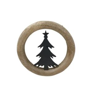Recién llegado, árbol de Navidad de aluminio hecho a mano en anillo de madera en Base de madera, regalos decorativos de Navidad personalizados - Product Image 2
