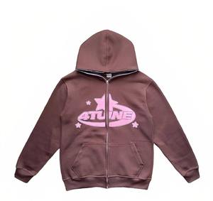 Haute qualité Hip Hop poids lourd bouffée impression sweat à capuche basiques coton mélangé vente chaude personnalisé lettre mousse impression pour hommes - Product Image 3