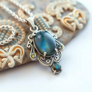 Collier en argent sterling 925 Collier chaîne en pierres précieuses plaqué or 18 carats pour femmes et filles - Product Image 6