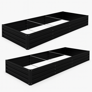 Jardinière surélevée en acier galvanisé moderne 12X4X1FT, très vendue, durable, en acier ondulé, pour la décoration du jardin à domicile - Product Image 2