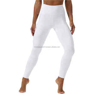 OEM Custom Made <b>Women's</b> High-Waist <b>White</b> <b>Leggings</b> Premium Super Soft Buttery Knitted Fabric Casual Style Breathable Feature - Product Image 1