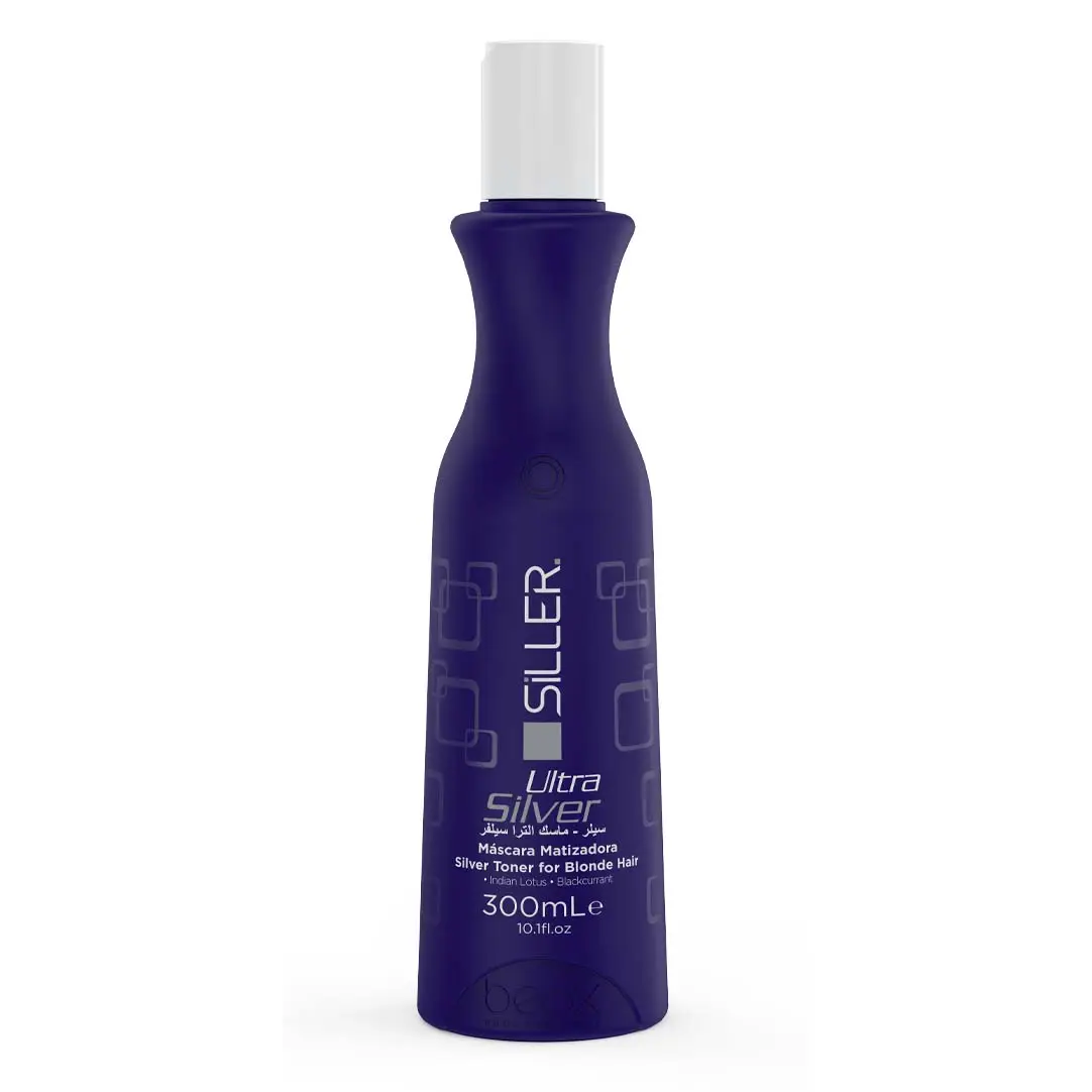 Mask Siller Ultra Silver 300mL - An Silver Toner for Blonde Hair intended to eliminate the yellow tones on hair