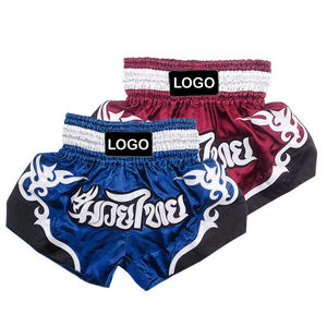 Pantalones cortos deportivos MMA con cordón impreso de poliéster 100% unisex, OEM personalizado, ropa de artes marciales, Frente liso, elástico, BOXEO DE LUCHA - Product Image 3