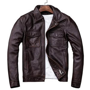 Veste en cuir vintage pour homme de qualité supérieure au meilleur prix, avec col montant, en cuir de vache, personnalisable, fabriquée au Pakistan - Product Image 1