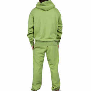 Conjunto de Pantalones Deportivos Holgados de Felpa de Algodón Grueso al por Mayor, Conjunto Deportivo Informal de Dos Piezas para Hombre, Talla Grande, Invierno - Product Image 2