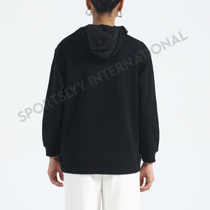 Sudadera con Capucha Profesional Personalizada, 100% Algodón, Felpa, Bordado Sólido, Transpirable, Antiencogimiento, Ecológica, Informal para Mujer - Product Image 3